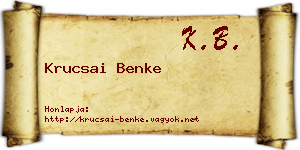 Krucsai Benke névjegykártya